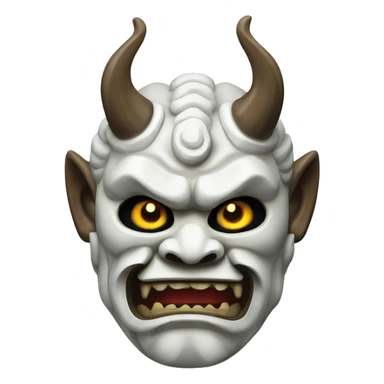 marble japanese oni mask sticker