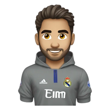 Bebe rubio con el pelo rapado y ojos grises real madrid  sticker