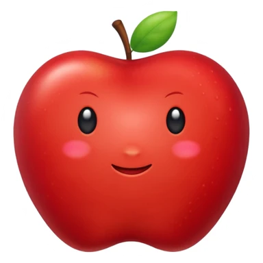 Red Apple, Cushion style, plush and puffy  sticker