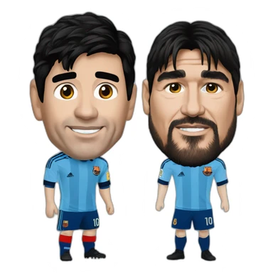 diego Maradona con leo messi sticker