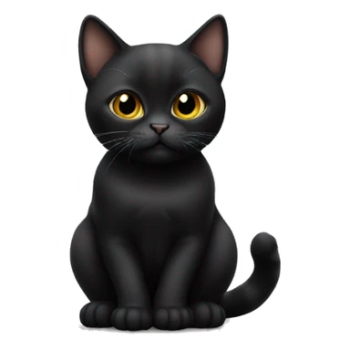 Black munchkin cat sitting sticker