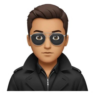 man in black trenchcoat and matrix sunglasses sticker