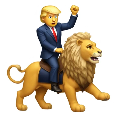 Donald Trump riding lion sticker