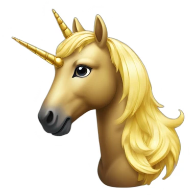 Licorne dorée avec des étoiles et des pailletted sticker