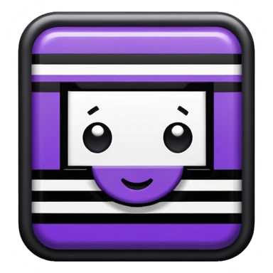 black pixel art vinyl with a purple and white striped middle label, pixel art sticker