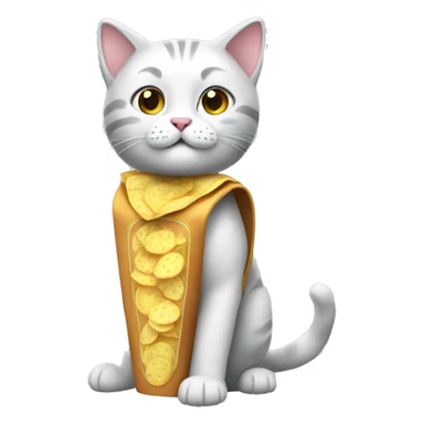 Kitty wearing chips costume  sticker