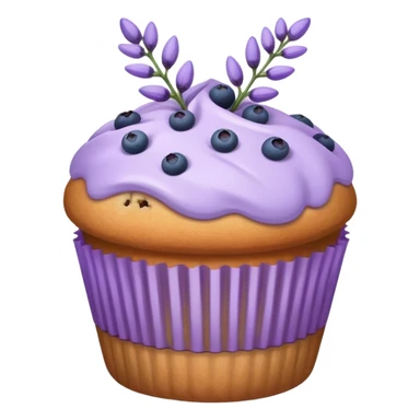 Lavender flower sprig muffin with berries sticker
