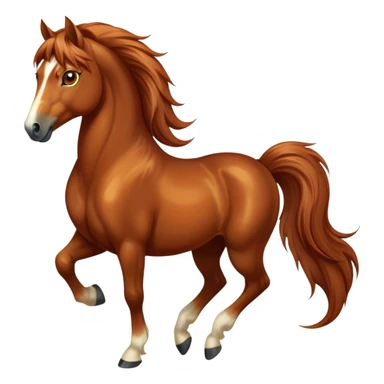 Cinematic Elegant Chestnut Horse Portrait Emoji, Head held high with a serene, graceful gaze, showcasing a magnificent chestnut fur with a radiant shimmer, flowing mane and tail, and luminous amber eyes that exude beauty and grace, Simplified yet majestically refined features, highly detailed, glowing with a soft, ethereal light, high shine, poised and breathtaking, stylized with an air of pure elegance, capturing the essence of a stunning and graceful steed, so beautiful it feels like it could gallop out of the screen with effortless charm! sticker