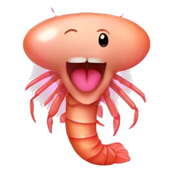 Happy shrimp with a pink bow on head  sticker