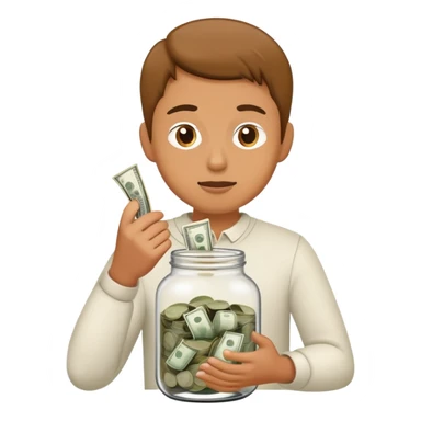 A gender neutral hand puts money ins a swear/mistake jar  sticker