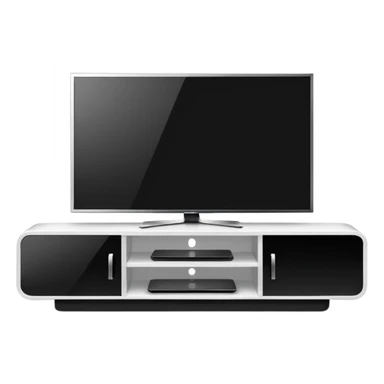 modern tv standing on a super luxurious white cupboard sticker