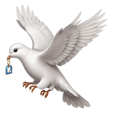 a dove flies with a letter in its paws sticker