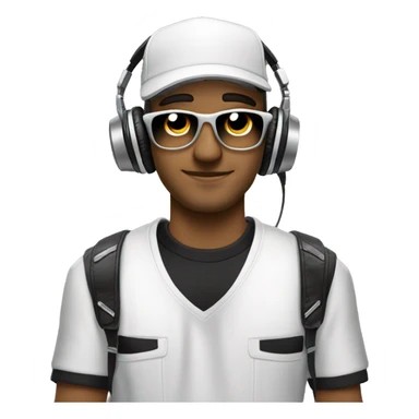 DJ BLANCO CON PELONEGRO Y CONSOLA sticker