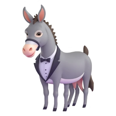 donkey in a tuxedo sticker