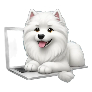 samoyed-and-laptop sticker