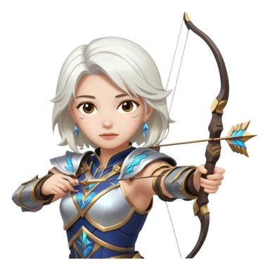 Mobile  legends  girl in icon shooting an arrow  hair white sticker
