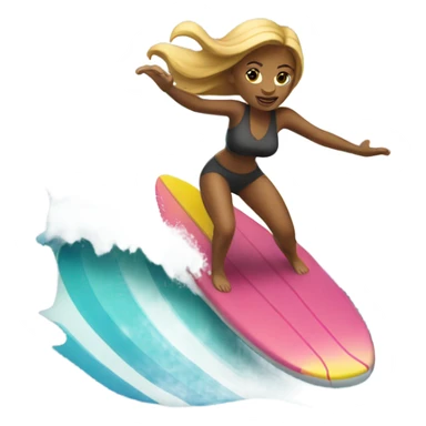 women on surfboard sticker