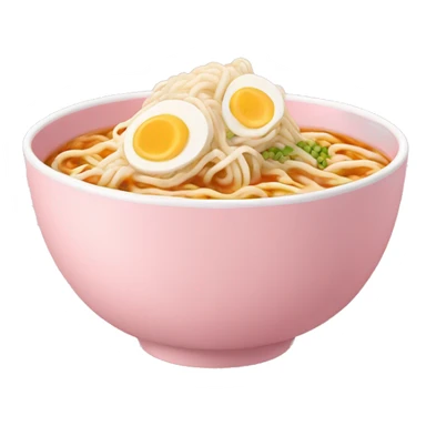 Ramen in a light pink bowl sticker