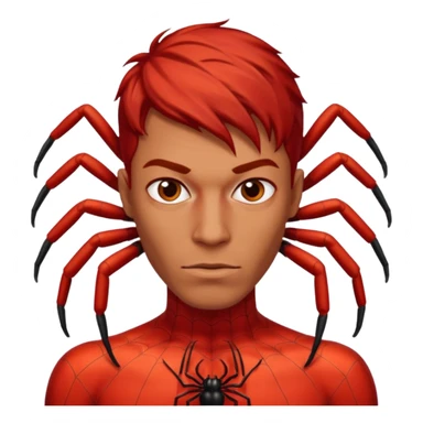 red man with spider  sticker