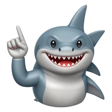 Shark giving the middle finger  sticker
