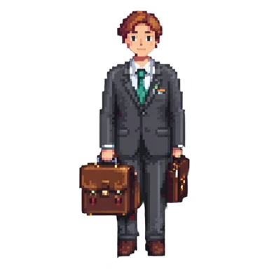 Corporate boss with briefcase and business suit sticker