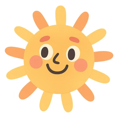 a smiling sun sticker