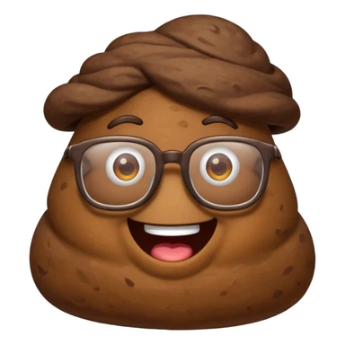 A poop with glasses sticker