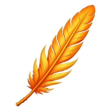 phoenix feather, stylized, orange and yellow sticker
