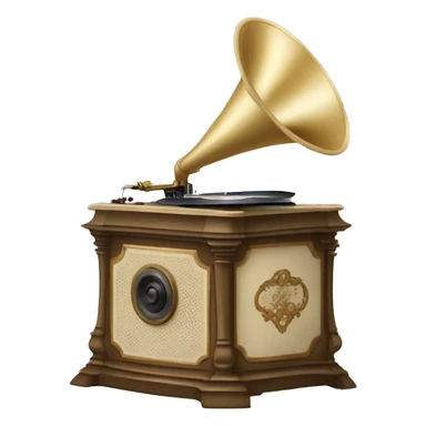 Pale beige rococo phonograph sticker
