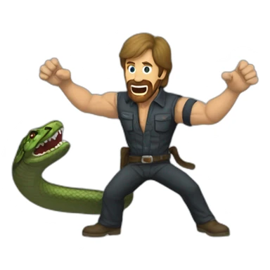 Chuck Norris kicking a snake sticker