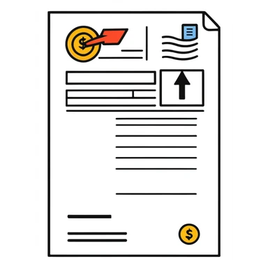 A receipt with a circular return arrow, representing a return policy sticker