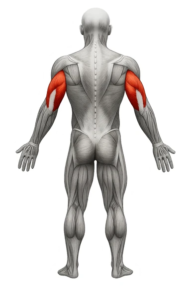 tricipite visto anatomicamente , colora solo il tricipite, il resto fallo in bianco e nero sticker