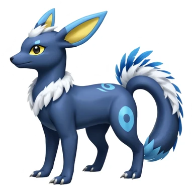 Manectric-Electrike-Lugia-Umbreon-Draco-Fakémon-hybrid-creature (full body), 4 legs sticker