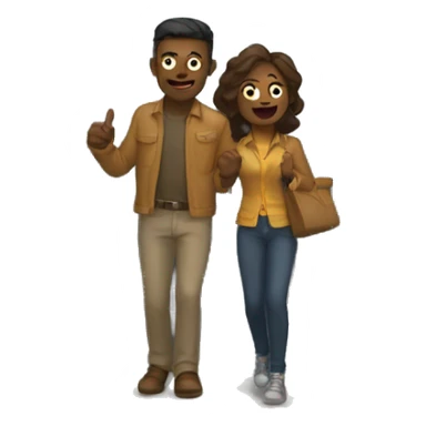 Couple Knocking on door sticker