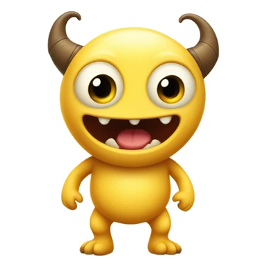 kind funny yellow baby monster sticker