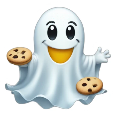 cheerful  ghost with cookies sticker