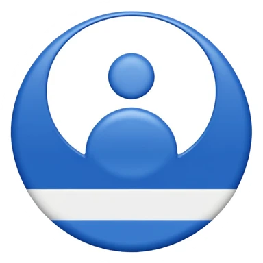 Abstracte staf van Olympia'18 met de hoofdkleuren blauw en wit sticker