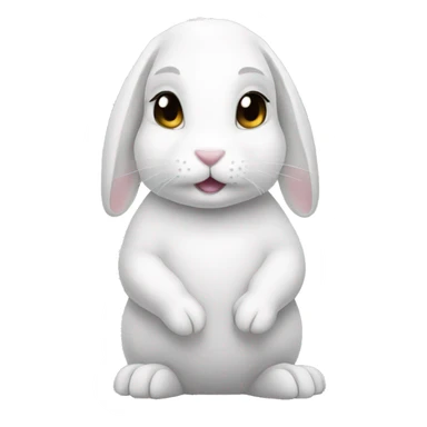 white bunny as nail master  sticker