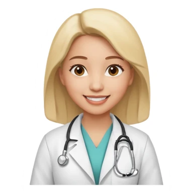 woman medic being accepted on a hospital sticker