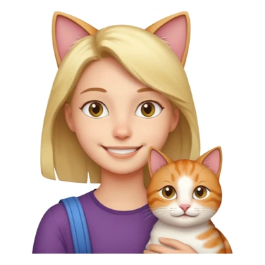 person with cat on their shoulder sticker