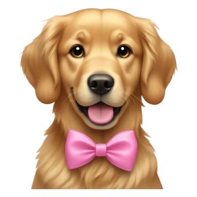 golden retriever pink bow sticker