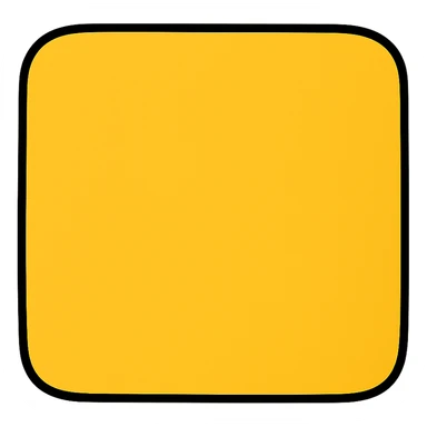 yellow square in Binance brand color, flat-toon style sticker