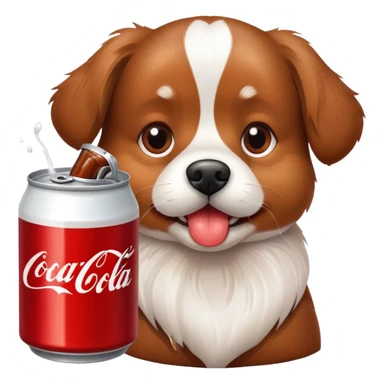 Dog drinking coke sticker
