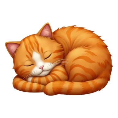 Curled Sleeping Cat orange sticker