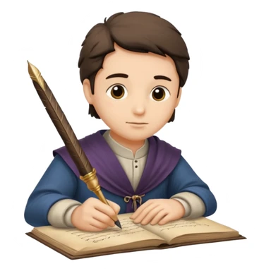 ancient Feathered pen scholar sticker