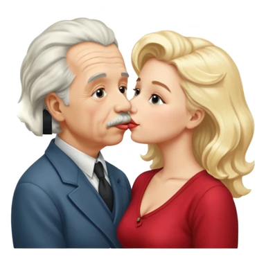 albert einstein kissing a blonde woman sticker