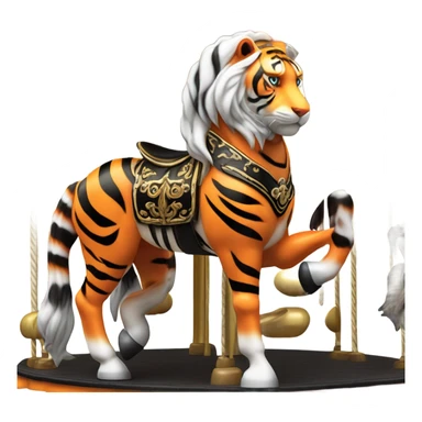 tiger on a carousel  sticker