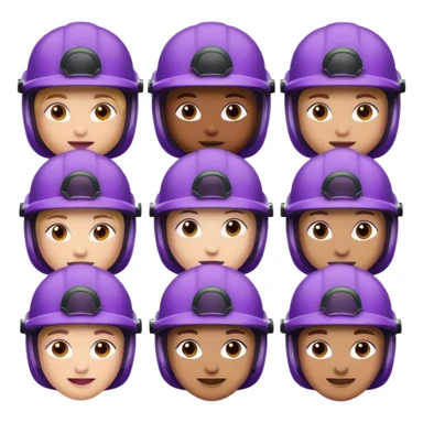 Purple goo emoji face army sticker