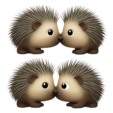 Porcupines kissing sticker