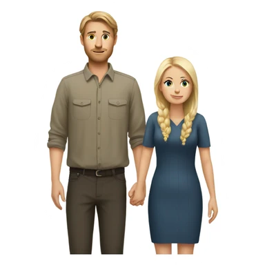 Norwegian couple tall guy short girl sticker